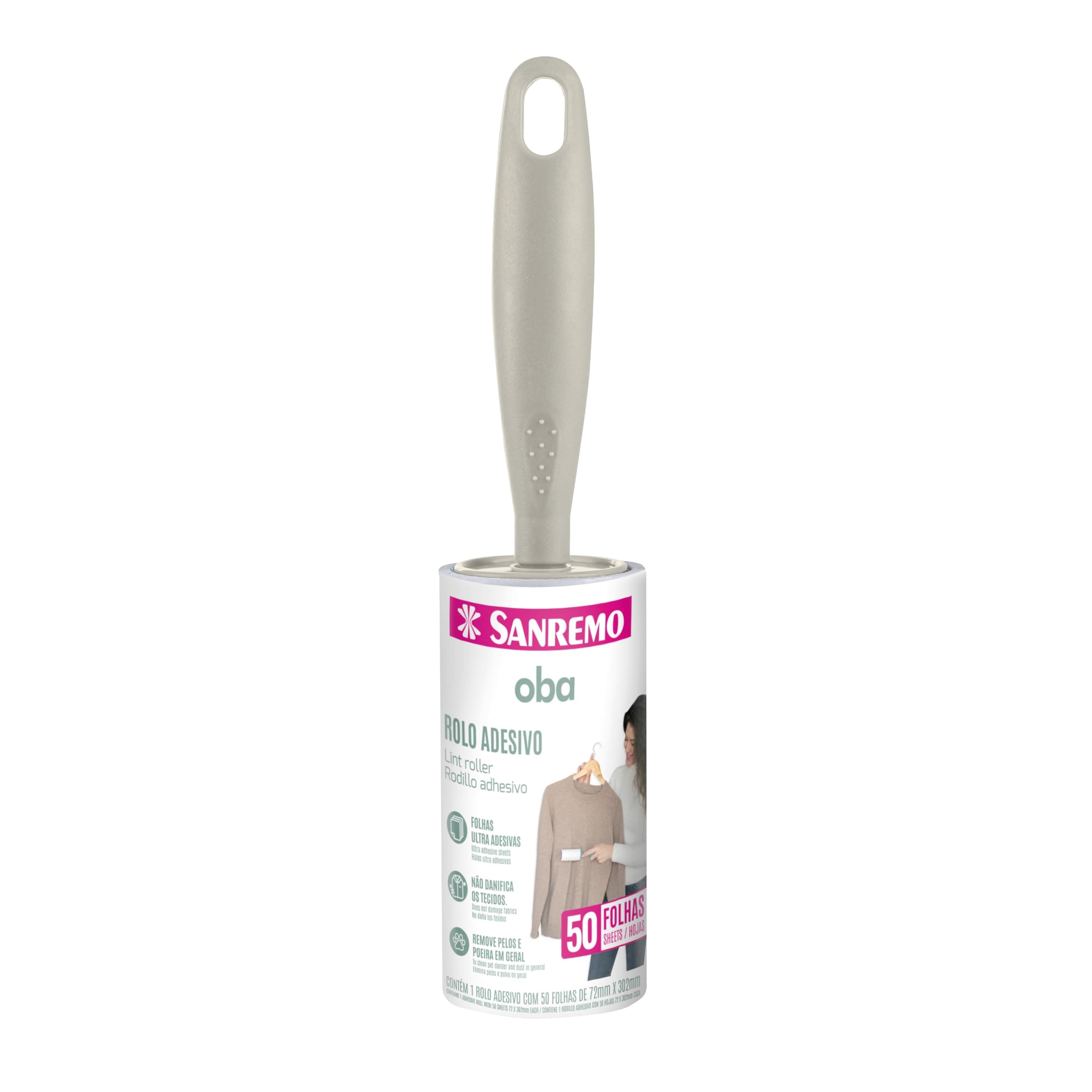 Rolo Adesivo P/ Pelos 50 Folhas Sanremo