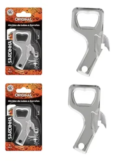 Abridor de garrafa e lata inox 9 cm multiuso