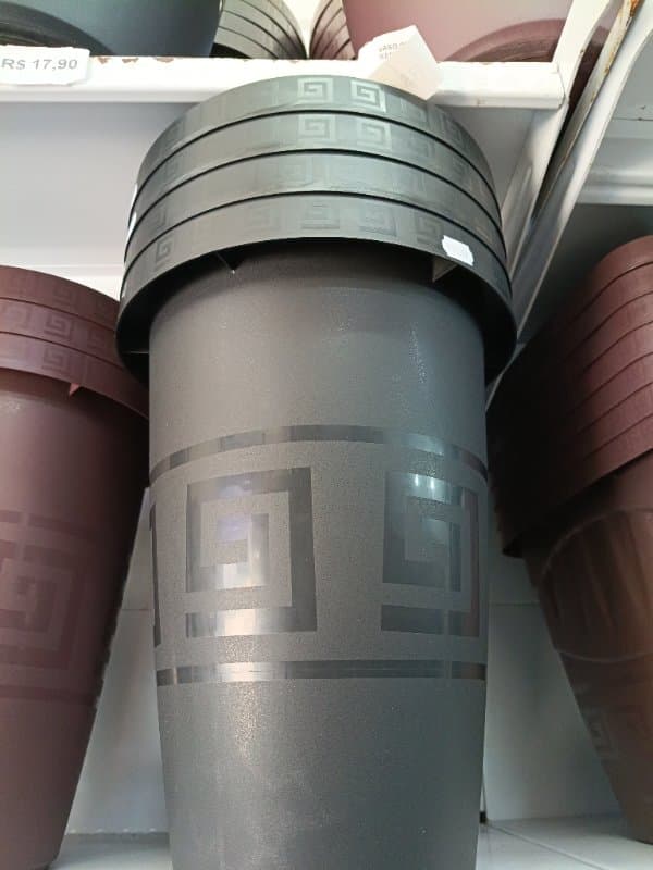 Vaso Grego Redondo 7,5 Litros - Preto