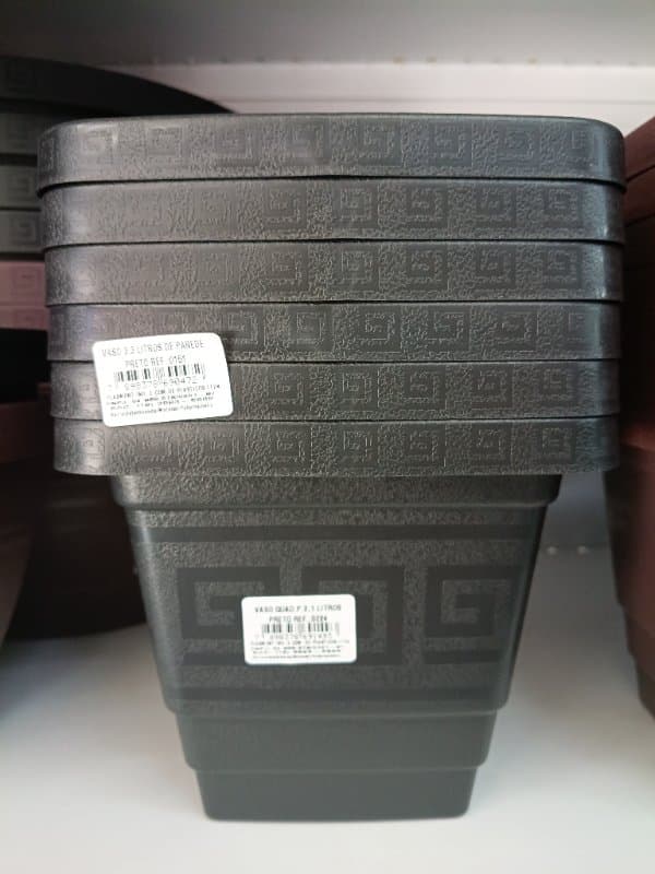 Vaso Quadrado p 2,1 Litros - Preto