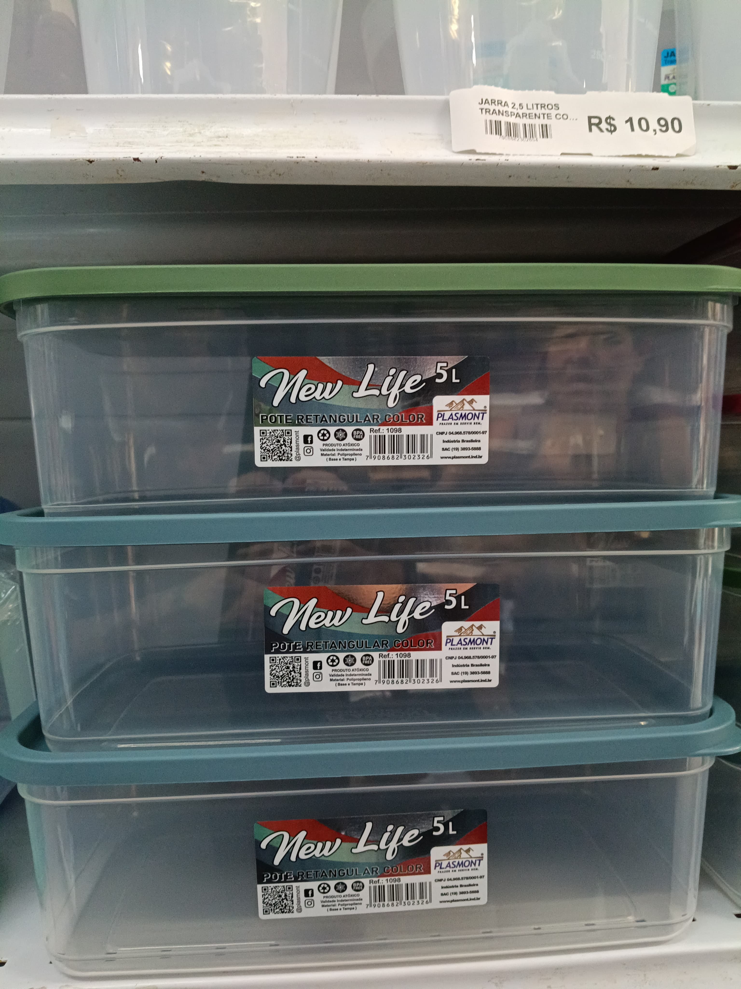 Pote Newlife Retangular 5 Litros - Color