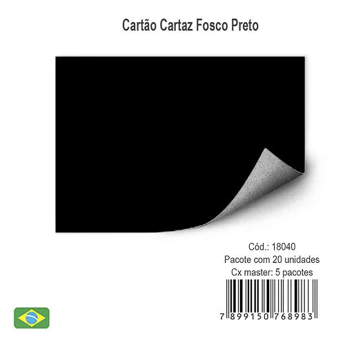 Cartao Cartaz Fosco Preto