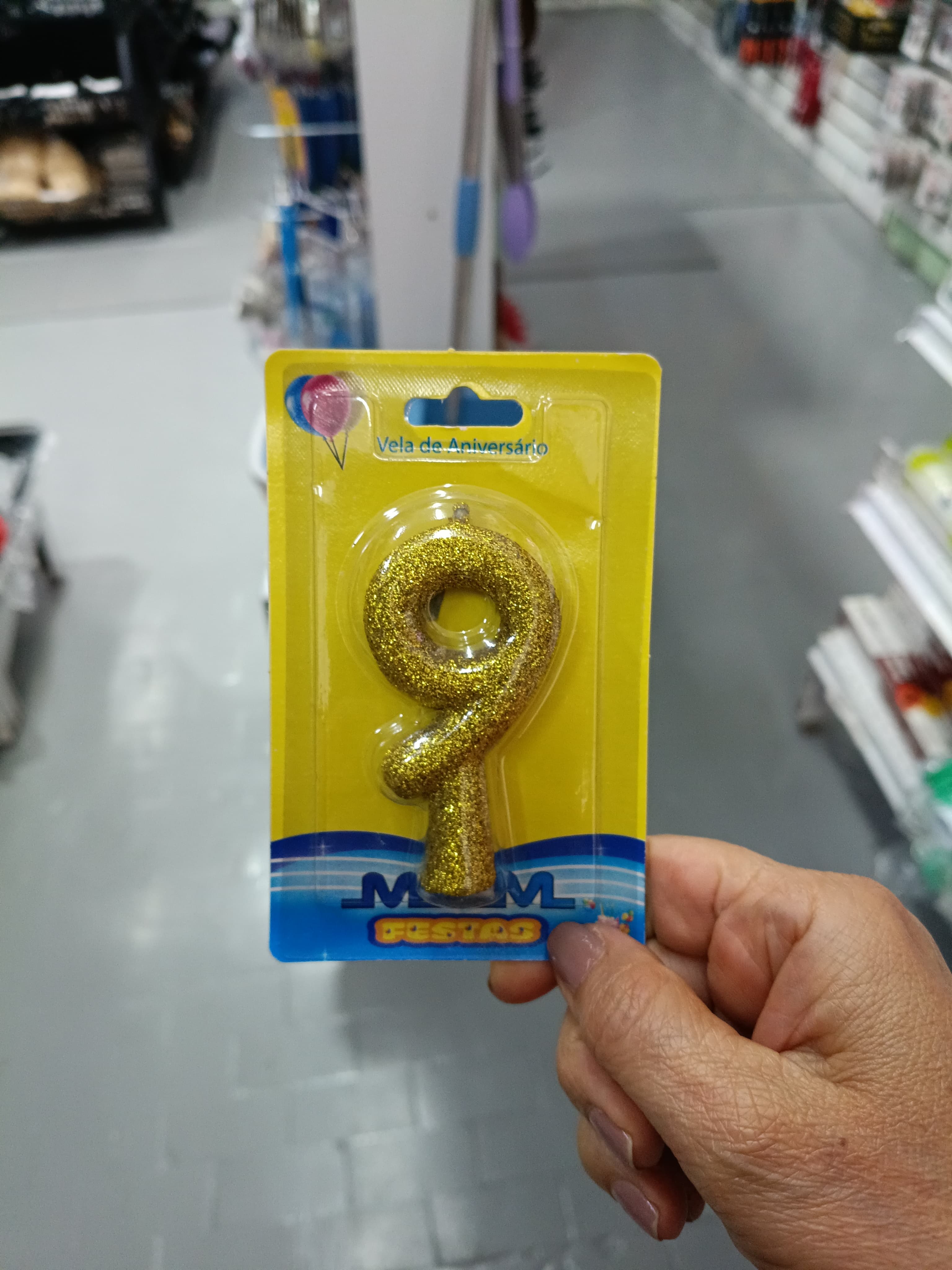 Vela Glitter Parafina 12GRS Nº9 Dourado