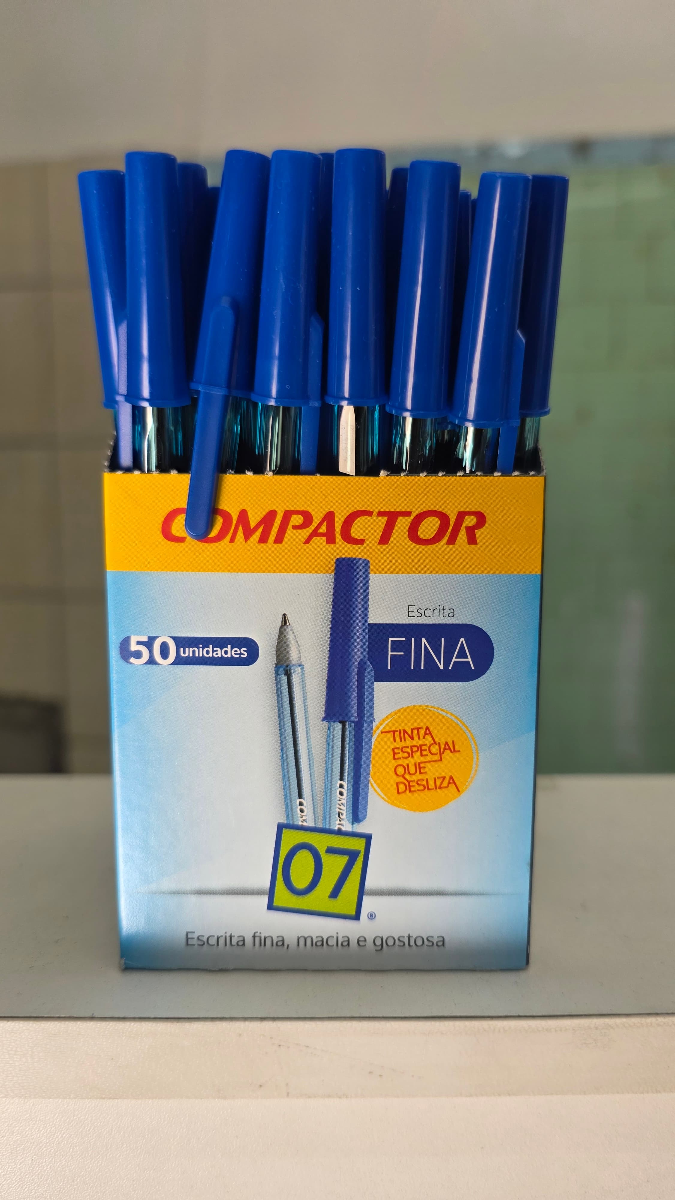 Caneta Azul Fina 07 Compactor CX/50