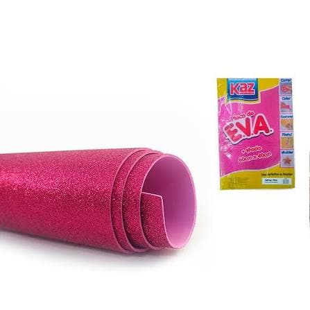 Placa de E.v.a. 60X40 Glitter Pink-KZ370 (unidade)