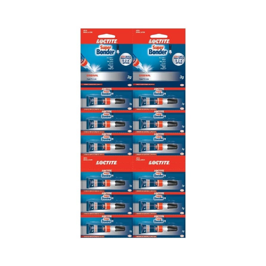 Cola instantânea Super Bonder 3g cartela com 12 unidades