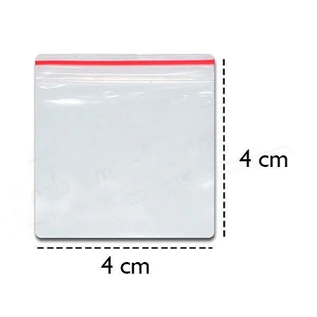 Saco zip número 00 4 x 4 cm pacote com 100