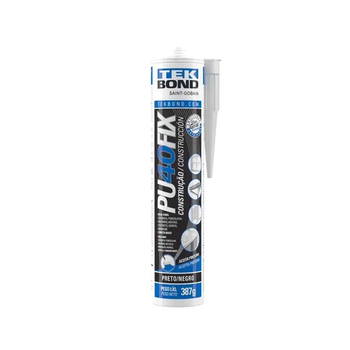 Selante PU 40 Fix Tekbond preto 387 g