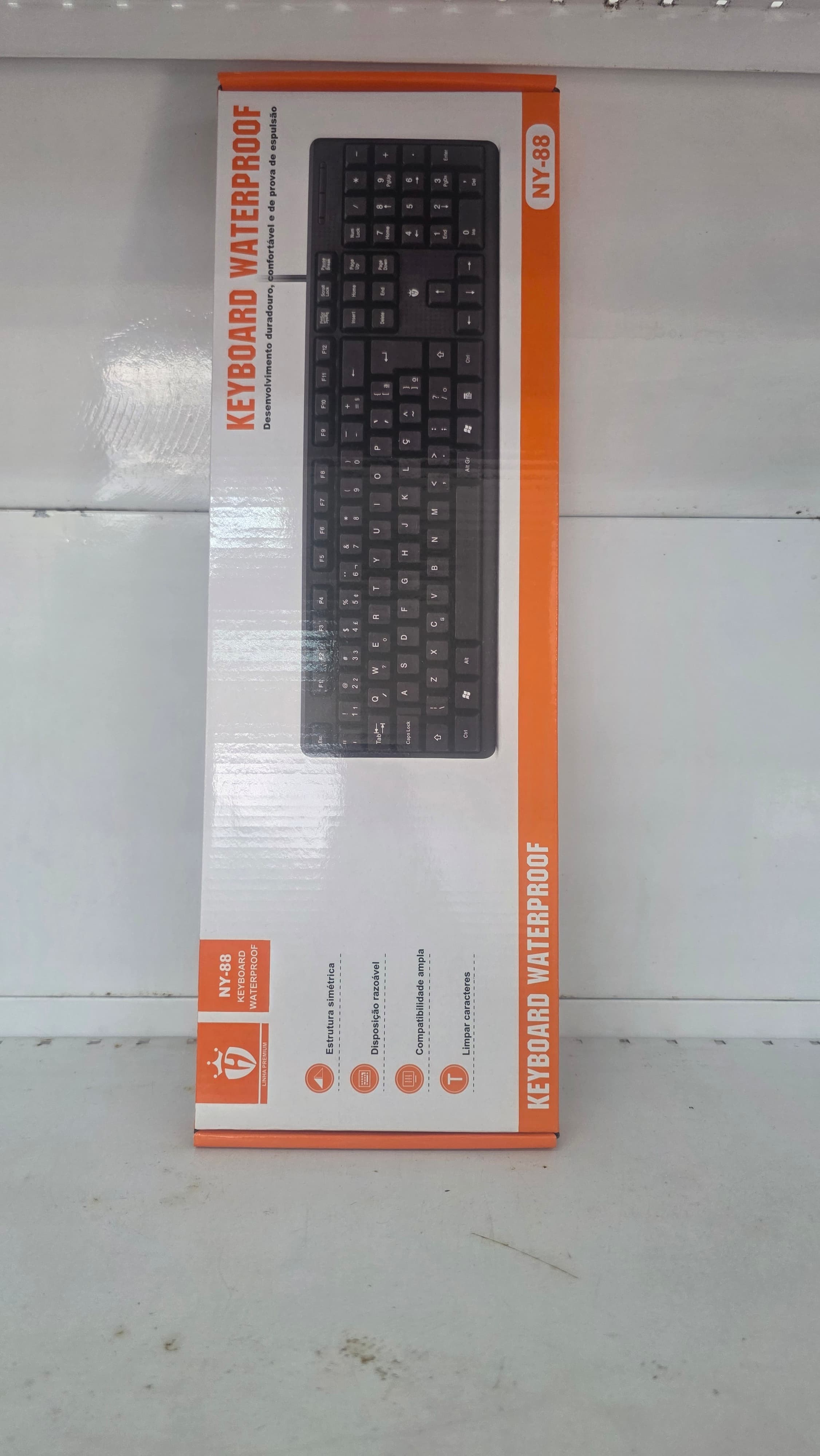 Teclado Semi Mecanico Com Fio Ergonomico Preto USB ABNT2