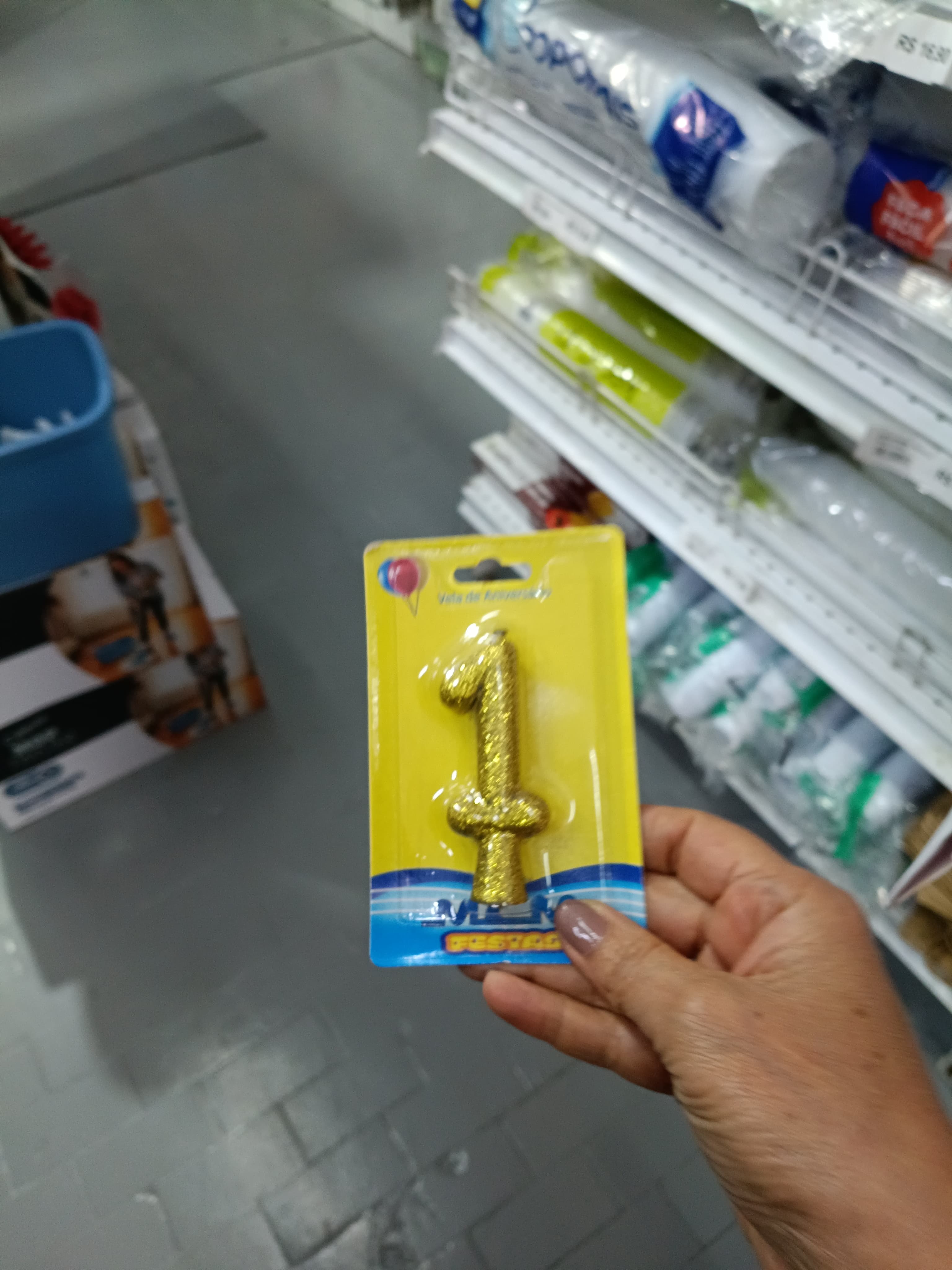 Vela Glitter Parafina 12GRS Nº1 Dourado