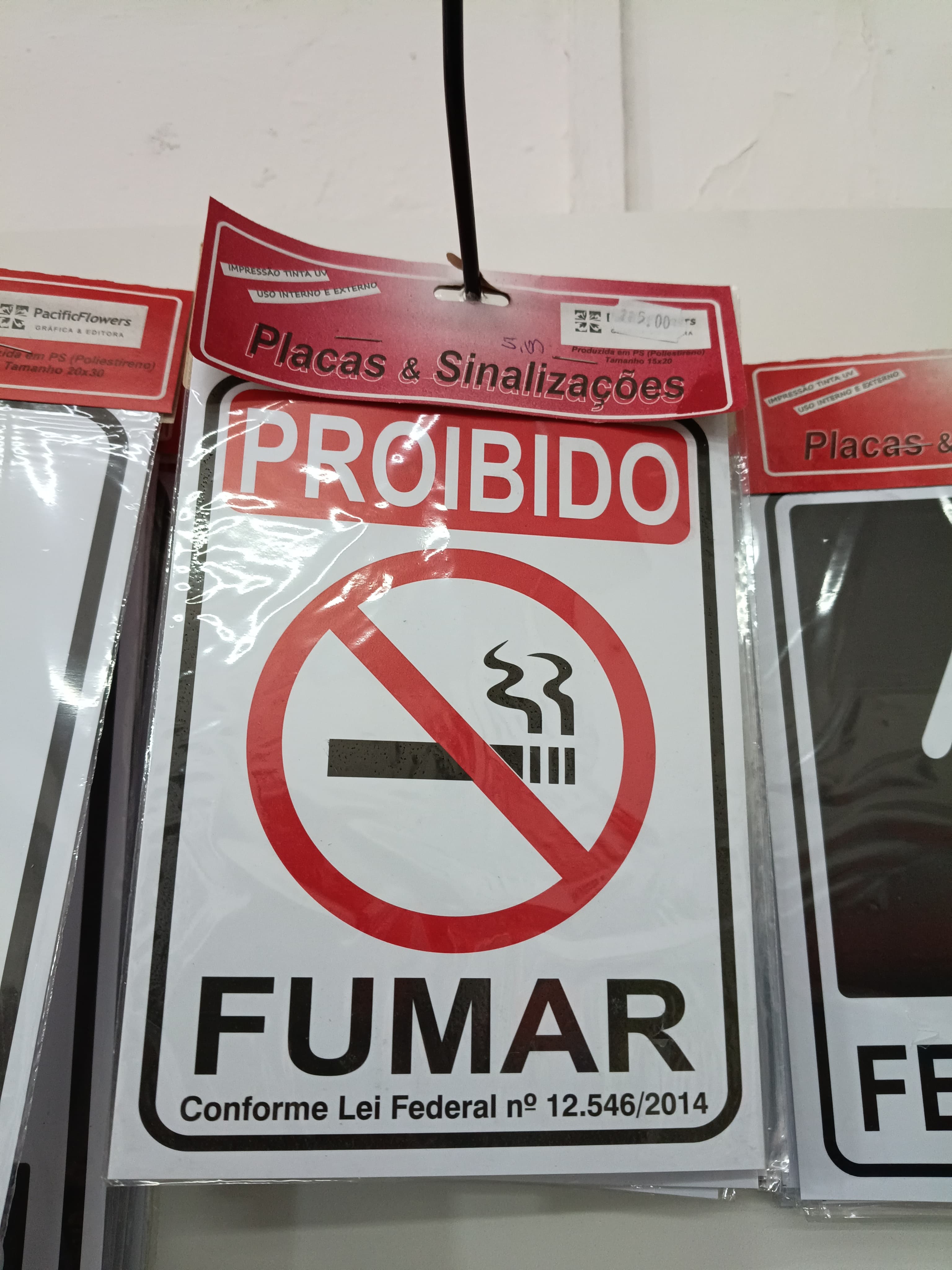 Placa Sinalizacao Proibido Fumar 15X20 PS05 (unidade)