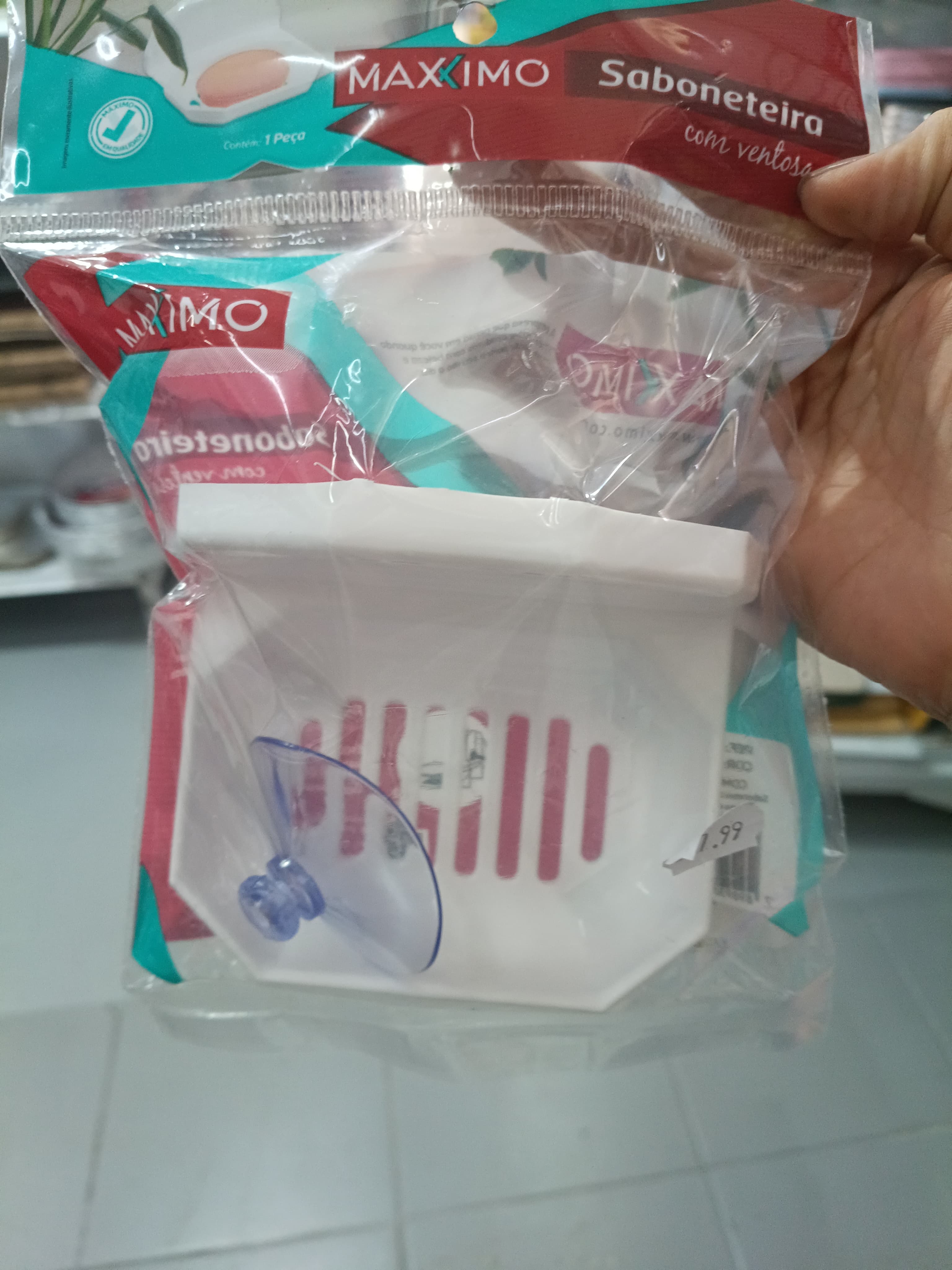 Saboneteira de Plastico com Ventosa Branco