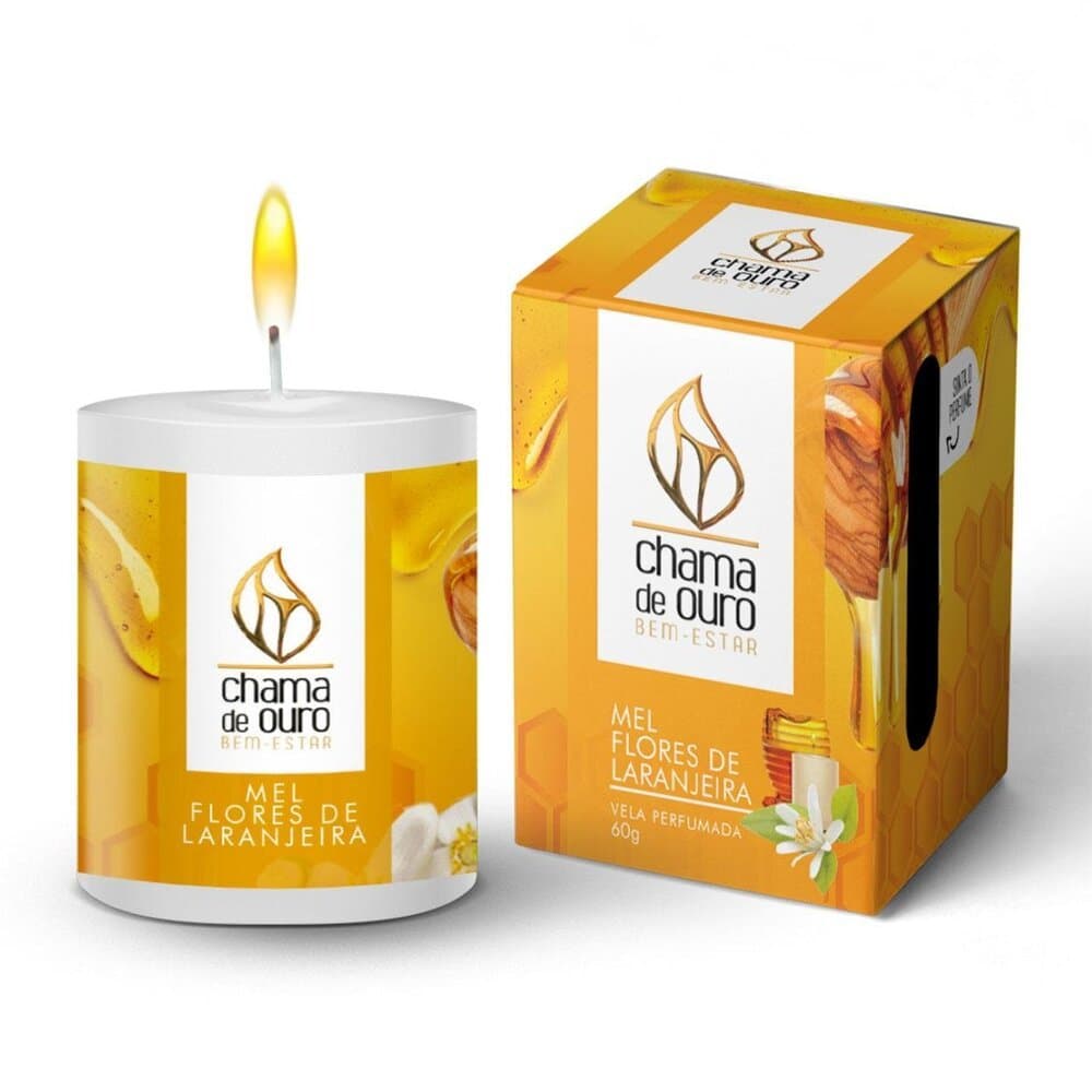Vela Aromatica 60g Mel e Flores de Laranjeira