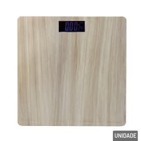 Balança digital quadrada 180 kg amadeirada