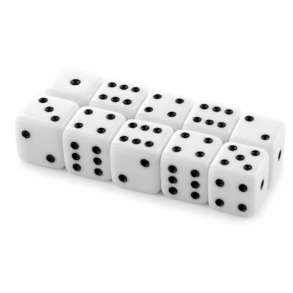 Dados para Jogos 10 Peças 10mm Branco