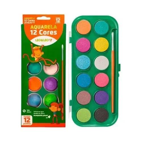 Aquarela 12 Cores Leo&leo