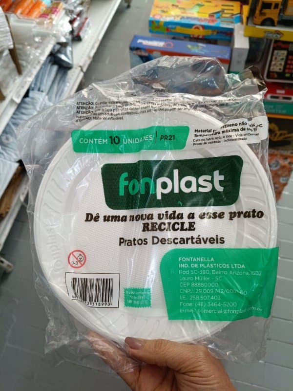 Pratos Descatáveis Fonplast C/10