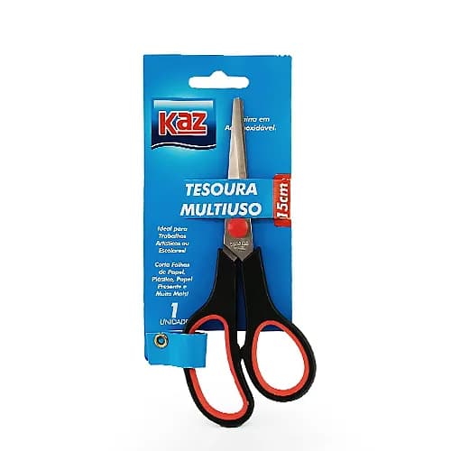 Tesoura multiuso 16,5 cm cabo emborrachado