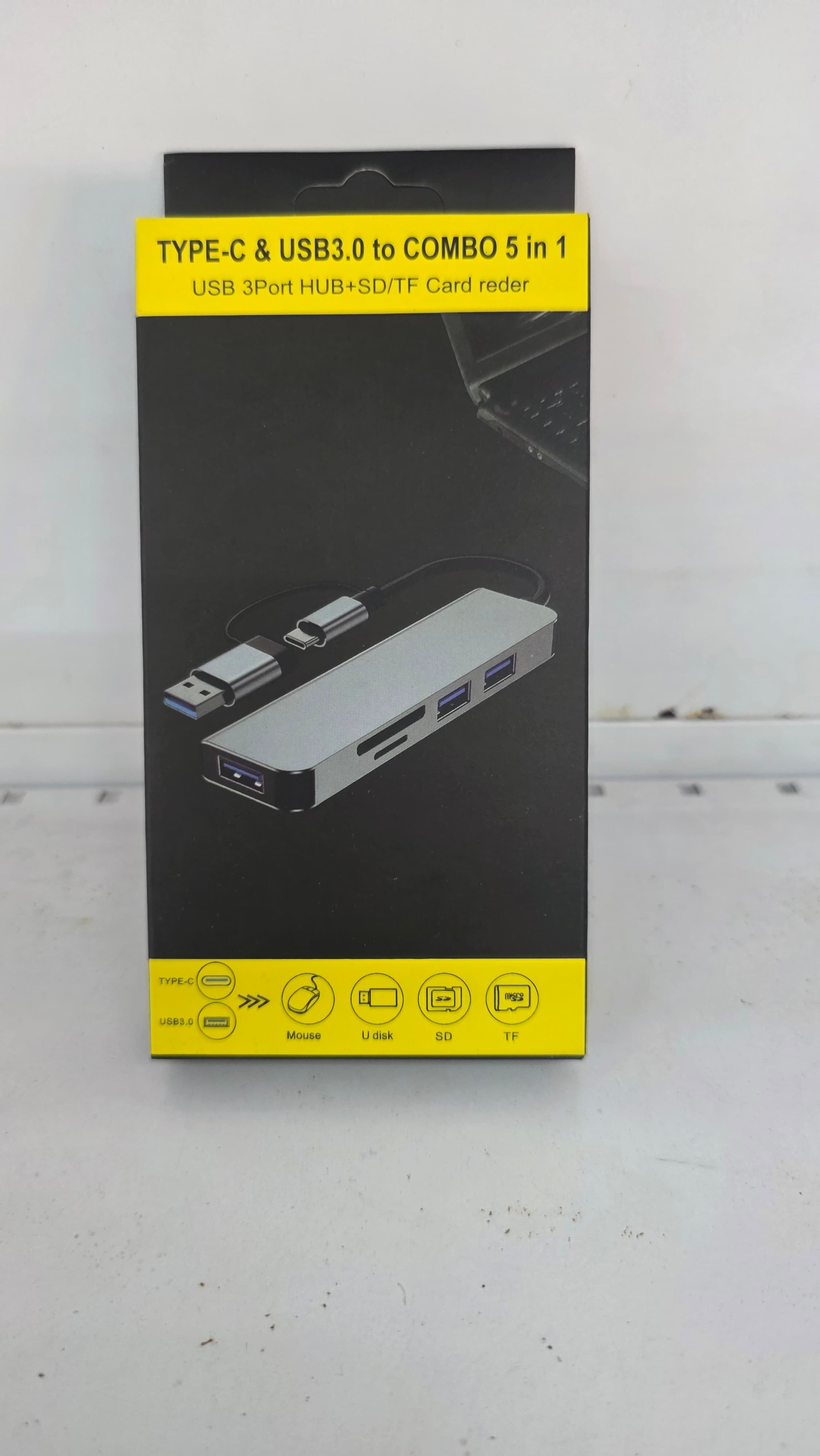 Hub Usb 3.0 E Usb Tipo C Leitor De Cartao SD Cinza