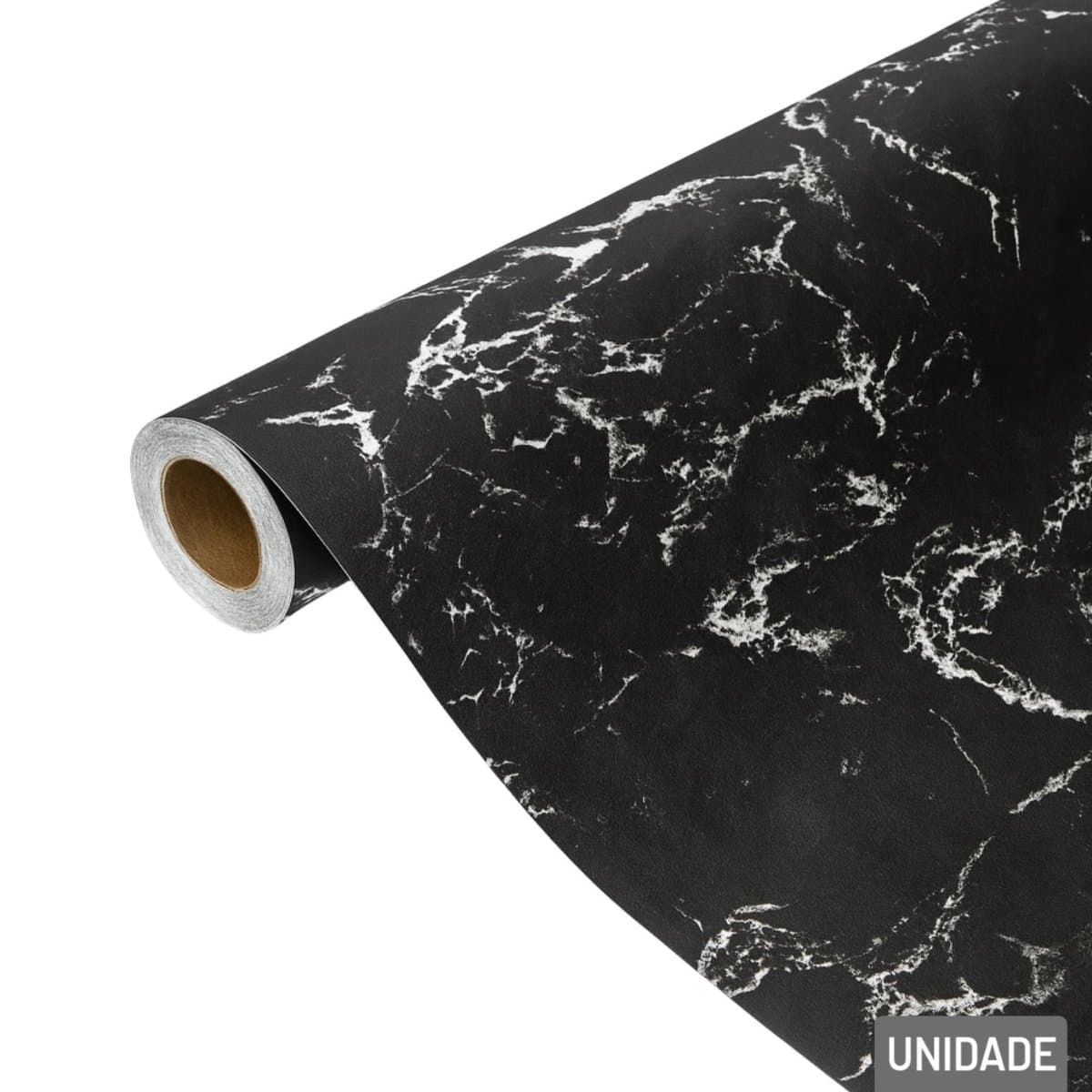 Papel de Parede 45 cm x 5 m Marmorizado Preto