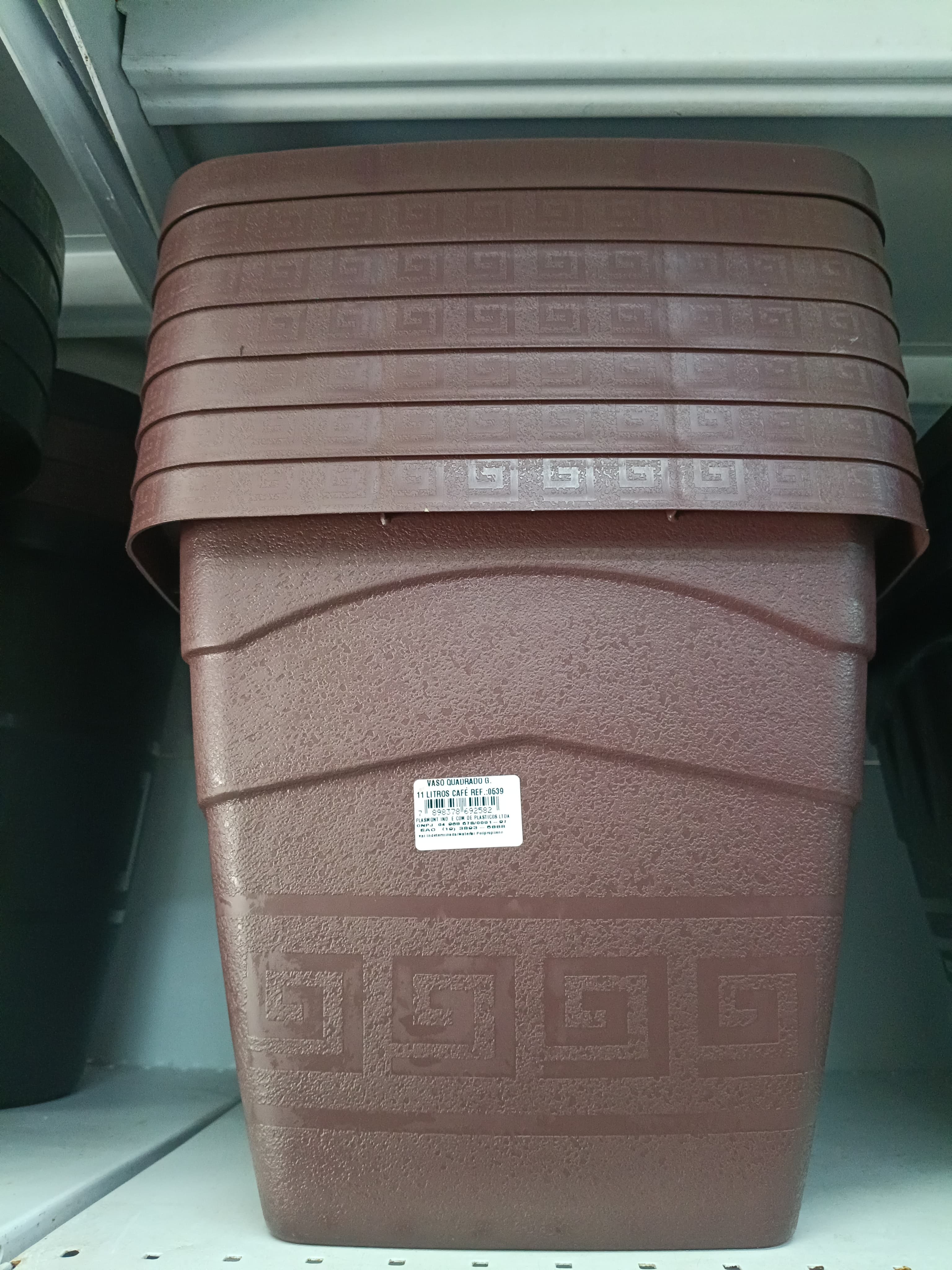 Vaso Quadrado G 11 Litros - Caf