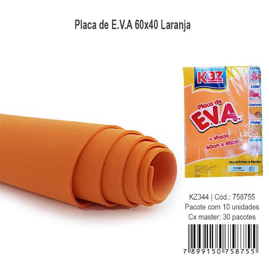 Placa de EVA 60 x 40 laranja