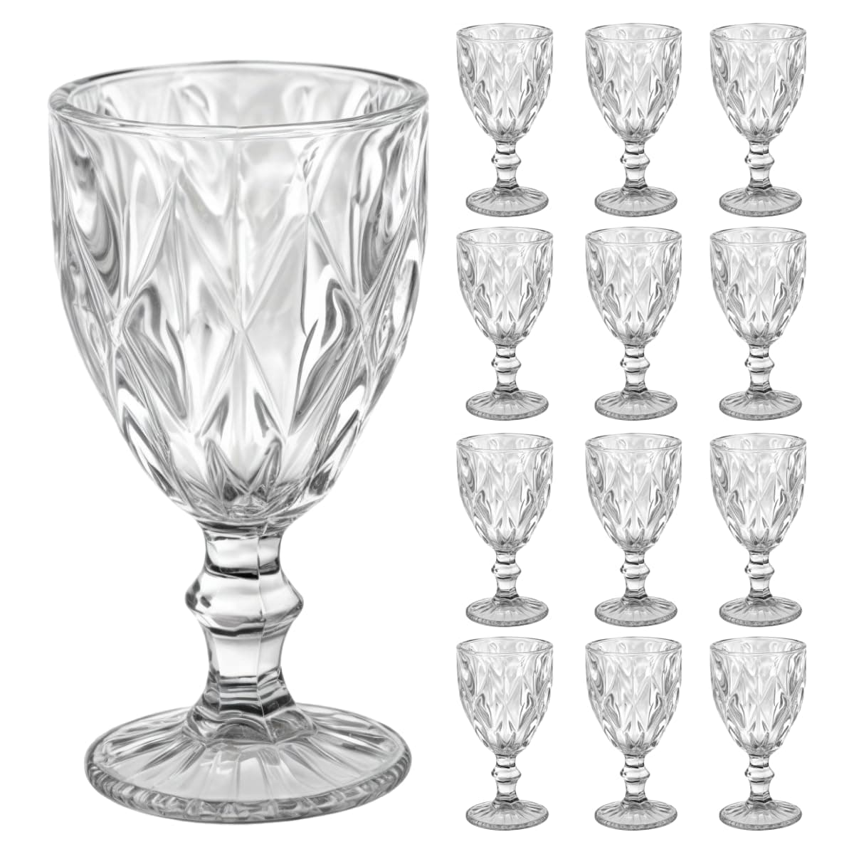 Jogo 6 Taças Vidro Diamond 340ML