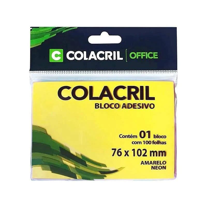 Bloco de notas amarelo 76 x 102 mm com 100