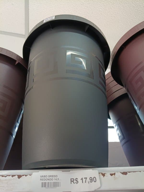 Vaso Grego Redondo 14,5 Litros - Preto