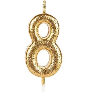 Vela Glitter Parafina 12GRS Nº8 Dourado