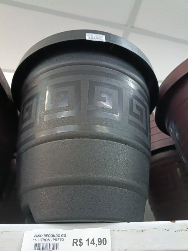 Vaso Redondo GG 15 Litros - Preto