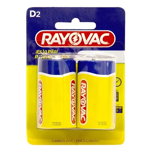 Pilha D Rayovac Zinco Carvão Cartela Com 2 Pilhas 1,5v