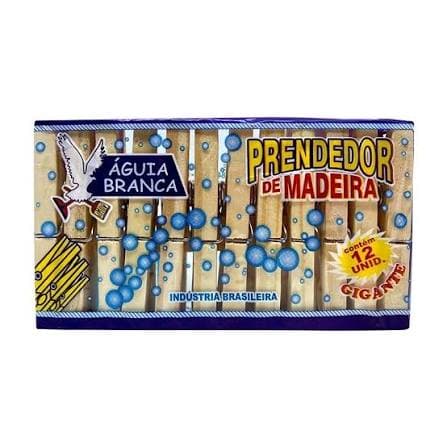 Prendedor de Madeira Grande C/12