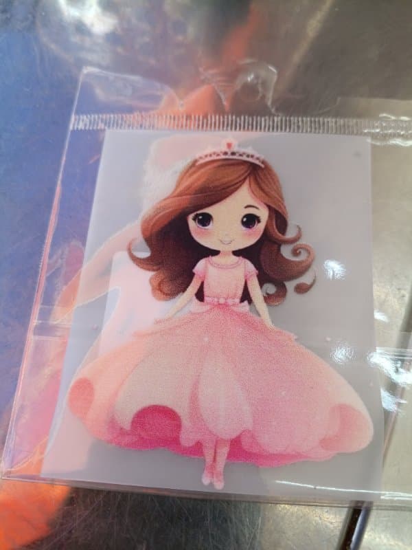Aplique termocolante Princesa vestido rosa