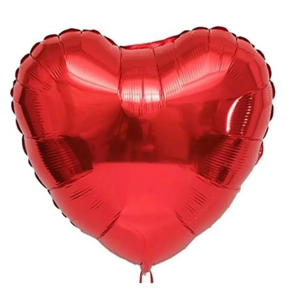 Balão Metalizado Coração 45 cm Vermelho