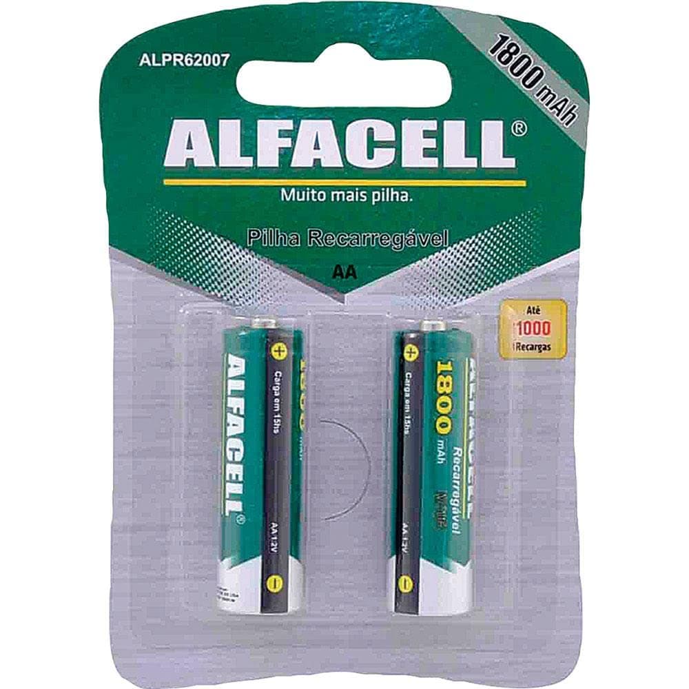 Pilha AA 2 Peças Recarregavel 1800mAh